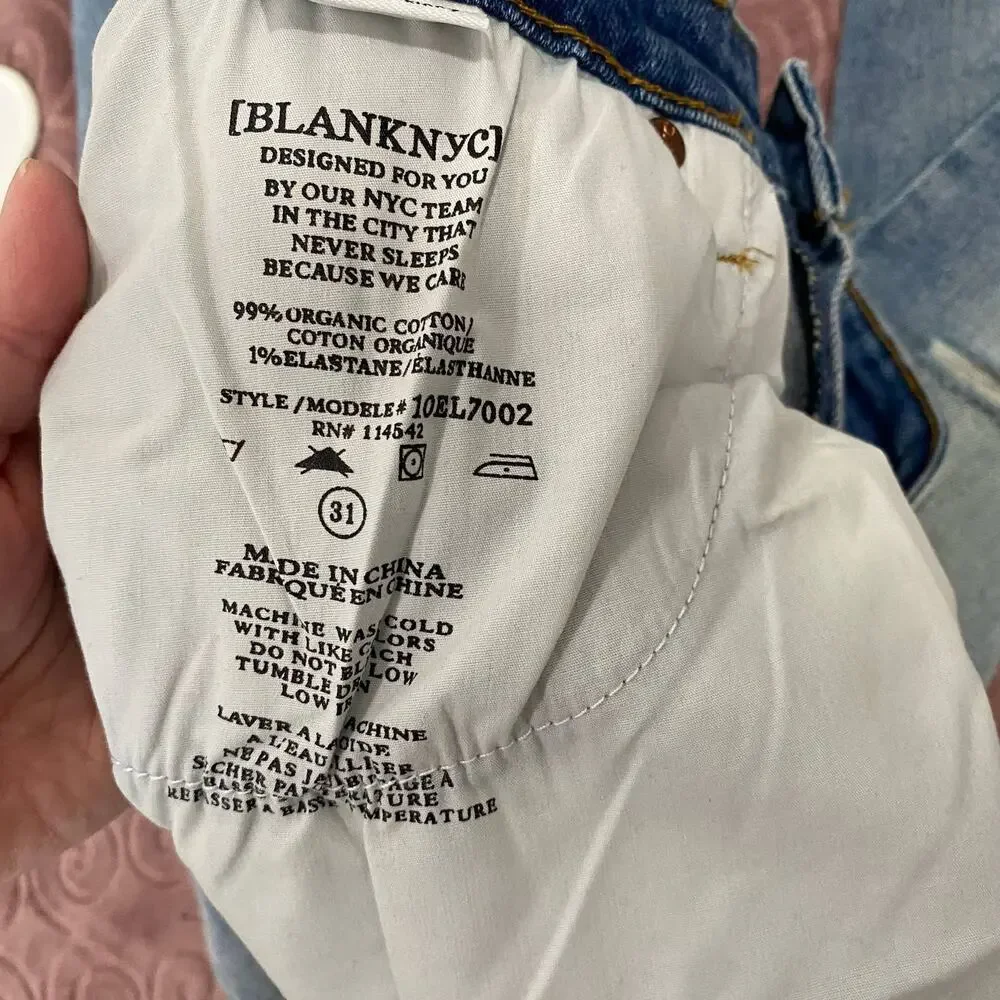Blank NYC The Great Jones High Rise  Jeans Size 31